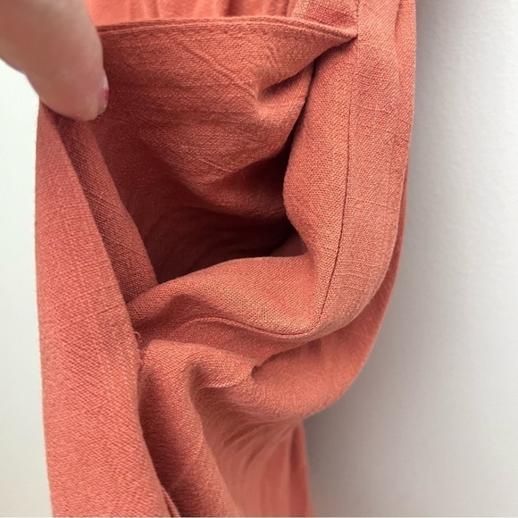 Pink Lily Never A Compromise Terracotta Strapless Linen Romper Women's Small - Picture 11 of 14